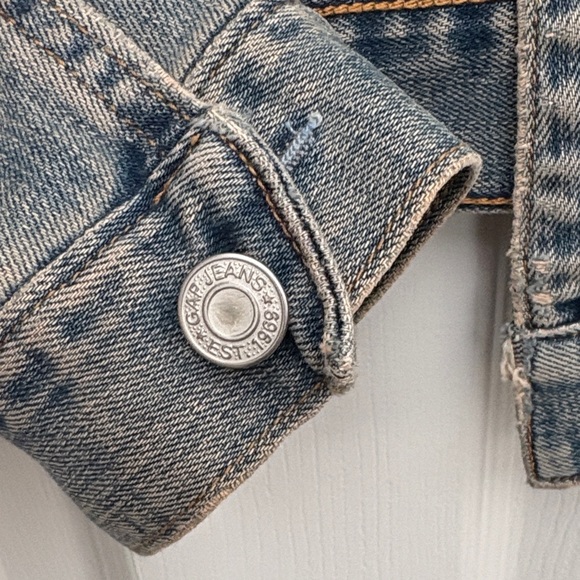Vintage GAP Stretch Denim Jacket Broken In Garage Rocker - Picture 7 of 11